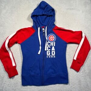 G-III‎ 4Her Chicago Cubs Full Zip Hoodie MLB Baseball Red Blue Size S